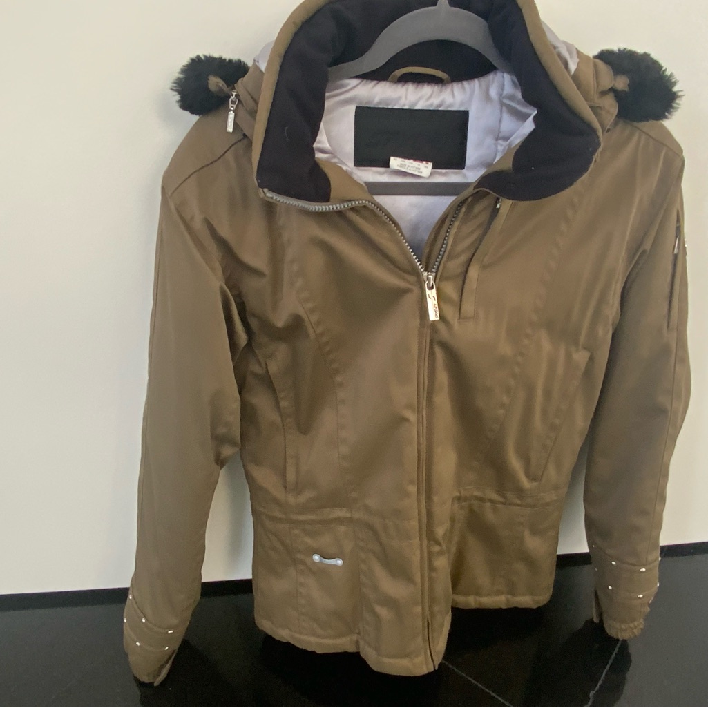 Kids Spyder Fur Trimmed Parka. Olive Green. Size 16